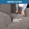 imageHVERSAILTEX Wing Chair Slipcover Chair Covers for Wingback Chairs Wingback Chair Covers Slipcovers 1 Piece Stretch Sofa Cover Furniture Protector Soft Spandex Jacquard Checked Pattern ChocolateTaupe