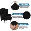 imageHVERSAILTEX Wing Chair Slipcover Chair Covers for Wingback Chairs Wingback Chair Covers Slipcovers 1 Piece Stretch Sofa Cover Furniture Protector Soft Spandex Jacquard Checked Pattern TaupeJet Black