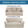 imageHVERSAILTEX Wing Chair Slipcover Chair Covers for Wingback Chairs Wingback Chair Covers Slipcovers 1 Piece Stretch Sofa Cover Furniture Protector Soft Spandex Jacquard Checked Pattern TaupeIsland Fossi