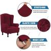 imageHVERSAILTEX Wing Chair Slipcover Chair Covers for Wingback Chairs Wingback Chair Covers Slipcovers 1 Piece Stretch Sofa Cover Furniture Protector Soft Spandex Jacquard Checked Pattern ChocolateWineBurgundy