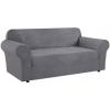imageHVERSAILTEX Wing Chair Slipcover Chair Covers for Wingback Chairs Wingback Chair Covers Slipcovers 1 Piece Stretch Sofa Cover Furniture Protector Soft Spandex Jacquard Checked Pattern TaupeNeutral Gray