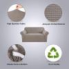 imageHVERSAILTEX Wing Chair Slipcover Chair Covers for Wingback Chairs Wingback Chair Covers Slipcovers 1 Piece Stretch Sofa Cover Furniture Protector Soft Spandex Jacquard Checked Pattern ChocolateTaupe