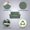 imageHVERSAILTEX Wing Chair Slipcover Chair Covers for Wingback Chairs Wingback Chair Covers Slipcovers 1 Piece Stretch Sofa Cover Furniture Protector Soft Spandex Jacquard Checked Pattern TaupeLoden Frost
