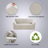 imageHVERSAILTEX Wing Chair Slipcover Chair Covers for Wingback Chairs Wingback Chair Covers Slipcovers 1 Piece Stretch Sofa Cover Furniture Protector Soft Spandex Jacquard Checked Pattern TaupeIsland Fossi