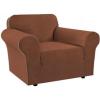 imageHVERSAILTEX Wing Chair Slipcover Chair Covers for Wingback Chairs Wingback Chair Covers Slipcovers 1 Piece Stretch Sofa Cover Furniture Protector Soft Spandex Jacquard Checked Pattern TaupeCaramel