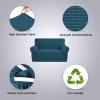 imageHVERSAILTEX Wing Chair Slipcover Chair Covers for Wingback Chairs Wingback Chair Covers Slipcovers 1 Piece Stretch Sofa Cover Furniture Protector Soft Spandex Jacquard Checked Pattern TaupeDeep Teal