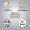 imageHVERSAILTEX Wing Chair Slipcover Chair Covers for Wingback Chairs Wingback Chair Covers Slipcovers 1 Piece Stretch Sofa Cover Furniture Protector Soft Spandex Jacquard Checked Pattern TaupeIsland Fossi