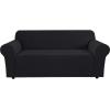 imageHVERSAILTEX Wing Chair Slipcover Chair Covers for Wingback Chairs Wingback Chair Covers Slipcovers 1 Piece Stretch Sofa Cover Furniture Protector Soft Spandex Jacquard Checked Pattern TaupeJet Black