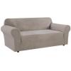 imageHVERSAILTEX Wing Chair Slipcover Chair Covers for Wingback Chairs Wingback Chair Covers Slipcovers 1 Piece Stretch Sofa Cover Furniture Protector Soft Spandex Jacquard Checked Pattern ChocolateTaupe