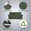 imageHVERSAILTEX Wing Chair Slipcover Chair Covers for Wingback Chairs Wingback Chair Covers Slipcovers 1 Piece Stretch Sofa Cover Furniture Protector Soft Spandex Jacquard Checked Pattern TaupeBronze Green