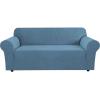 imageHVERSAILTEX Wing Chair Slipcover Chair Covers for Wingback Chairs Wingback Chair Covers Slipcovers 1 Piece Stretch Sofa Cover Furniture Protector Soft Spandex Jacquard Checked Pattern TaupeDusty Blue