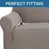 imageHVERSAILTEX Wing Chair Slipcover Chair Covers for Wingback Chairs Wingback Chair Covers Slipcovers 1 Piece Stretch Sofa Cover Furniture Protector Soft Spandex Jacquard Checked Pattern ChocolateTaupe