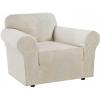 imageHVERSAILTEX Wing Chair Slipcover Chair Covers for Wingback Chairs Wingback Chair Covers Slipcovers 1 Piece Stretch Sofa Cover Furniture Protector Soft Spandex Jacquard Checked Pattern TaupeIsland Fossi