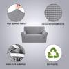 imageHVERSAILTEX Wing Chair Slipcover Chair Covers for Wingback Chairs Wingback Chair Covers Slipcovers 1 Piece Stretch Sofa Cover Furniture Protector Soft Spandex Jacquard Checked Pattern TaupeDove