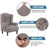 imageHVERSAILTEX Wing Chair Slipcover Chair Covers for Wingback Chairs Wingback Chair Covers Slipcovers 1 Piece Stretch Sofa Cover Furniture Protector Soft Spandex Jacquard Checked Pattern ChocolateTaupe