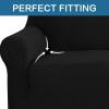 imageHVERSAILTEX Wing Chair Slipcover Chair Covers for Wingback Chairs Wingback Chair Covers Slipcovers 1 Piece Stretch Sofa Cover Furniture Protector Soft Spandex Jacquard Checked Pattern TaupeJet Black