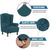 imageHVERSAILTEX Wing Chair Slipcover Chair Covers for Wingback Chairs Wingback Chair Covers Slipcovers 1 Piece Stretch Sofa Cover Furniture Protector Soft Spandex Jacquard Checked Pattern TaupeDeep Teal