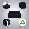 imageHVERSAILTEX Wing Chair Slipcover Chair Covers for Wingback Chairs Wingback Chair Covers Slipcovers 1 Piece Stretch Sofa Cover Furniture Protector Soft Spandex Jacquard Checked Pattern TaupeJet Black