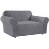 imageHVERSAILTEX Wing Chair Slipcover Chair Covers for Wingback Chairs Wingback Chair Covers Slipcovers 1 Piece Stretch Sofa Cover Furniture Protector Soft Spandex Jacquard Checked Pattern TaupeNeutral Gray