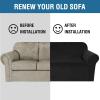 imageHVERSAILTEX Wingback Chair Covers Velvet Plush Wing Chair Slipcover 1 Piece High Stretch Wing Back Chair Slipcovers Sofa Cover Furniture Cover with Elastic Bottom CamelJet Black