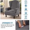imageHVERSAILTEX Wingback Chair Covers Velvet Plush Wing Chair Slipcover 1 Piece High Stretch Wing Back Chair Slipcovers Sofa Cover Furniture Cover with Elastic Bottom CamelCharcoal Gray