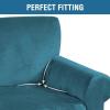 imageHVERSAILTEX Wingback Chair Covers Velvet Plush Wing Chair Slipcover 1 Piece High Stretch Wing Back Chair Slipcovers Sofa Cover Furniture Cover with Elastic Bottom CamelPeacock Blue