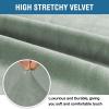 imageHVERSAILTEX Wingback Chair Covers Velvet Plush Wing Chair Slipcover 1 Piece High Stretch Wing Back Chair Slipcovers Sofa Cover Furniture Cover with Elastic Bottom CamelSea Grass