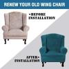 imageHVERSAILTEX Wingback Chair Covers Velvet Plush Wing Chair Slipcover 1 Piece High Stretch Wing Back Chair Slipcovers Sofa Cover Furniture Cover with Elastic Bottom CamelDeep Teal
