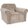 imageHVERSAILTEX Wingback Chair Covers Velvet Plush Wing Chair Slipcover 1 Piece High Stretch Wing Back Chair Slipcovers Sofa Cover Furniture Cover with Elastic Bottom CamelTaupe