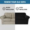 imageHVERSAILTEX Wingback Chair Covers Velvet Plush Wing Chair Slipcover 1 Piece High Stretch Wing Back Chair Slipcovers Sofa Cover Furniture Cover with Elastic Bottom CamelJet Black