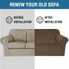 imageHVERSAILTEX Wingback Chair Covers Velvet Plush Wing Chair Slipcover 1 Piece High Stretch Wing Back Chair Slipcovers Sofa Cover Furniture Cover with Elastic Bottom CamelBronze Brown