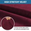 imageHVERSAILTEX Wingback Chair Covers Velvet Plush Wing Chair Slipcover 1 Piece High Stretch Wing Back Chair Slipcovers Sofa Cover Furniture Cover with Elastic Bottom CamelWineBurgundy