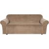 imageHVERSAILTEX Wingback Chair Covers Velvet Plush Wing Chair Slipcover 1 Piece High Stretch Wing Back Chair Slipcovers Sofa Cover Furniture Cover with Elastic Bottom CamelCamel