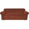 imageHVERSAILTEX Wingback Chair Covers Velvet Plush Wing Chair Slipcover 1 Piece High Stretch Wing Back Chair Slipcovers Sofa Cover Furniture Cover with Elastic Bottom CamelRust