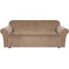 imageHVERSAILTEX Wingback Chair Covers Velvet Plush Wing Chair Slipcover 1 Piece High Stretch Wing Back Chair Slipcovers Sofa Cover Furniture Cover with Elastic Bottom CamelCamel