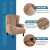 imageHVERSAILTEX Wingback Chair Covers Velvet Plush Wing Chair Slipcover 1 Piece High Stretch Wing Back Chair Slipcovers Sofa Cover Furniture Cover with Elastic Bottom CamelCamel