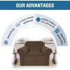 imageHVERSAILTEX Wingback Chair Covers Velvet Plush Wing Chair Slipcover 1 Piece High Stretch Wing Back Chair Slipcovers Sofa Cover Furniture Cover with Elastic Bottom CamelBronze Brown