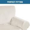 imageHVERSAILTEX Wingback Chair Covers Velvet Plush Wing Chair Slipcover 1 Piece High Stretch Wing Back Chair Slipcovers Sofa Cover Furniture Cover with Elastic Bottom CamelPorcelain