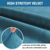 imageHVERSAILTEX Wingback Chair Covers Velvet Plush Wing Chair Slipcover 1 Piece High Stretch Wing Back Chair Slipcovers Sofa Cover Furniture Cover with Elastic Bottom CamelPeacock Blue