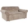 imageHVERSAILTEX Wingback Chair Covers Velvet Plush Wing Chair Slipcover 1 Piece High Stretch Wing Back Chair Slipcovers Sofa Cover Furniture Cover with Elastic Bottom CamelTaupe