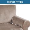 imageHVERSAILTEX Wingback Chair Covers Velvet Plush Wing Chair Slipcover 1 Piece High Stretch Wing Back Chair Slipcovers Sofa Cover Furniture Cover with Elastic Bottom CamelTaupe