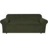 imageHVERSAILTEX Wingback Chair Covers Velvet Plush Wing Chair Slipcover 1 Piece High Stretch Wing Back Chair Slipcovers Sofa Cover Furniture Cover with Elastic Bottom CamelOlive