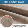 imageHVERSAILTEX Wingback Chair Covers Velvet Plush Wing Chair Slipcover 1 Piece High Stretch Wing Back Chair Slipcovers Sofa Cover Furniture Cover with Elastic Bottom CamelTaupe
