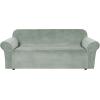 imageHVERSAILTEX Wingback Chair Covers Velvet Plush Wing Chair Slipcover 1 Piece High Stretch Wing Back Chair Slipcovers Sofa Cover Furniture Cover with Elastic Bottom CamelSea Grass