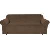 imageHVERSAILTEX Wingback Chair Covers Velvet Plush Wing Chair Slipcover 1 Piece High Stretch Wing Back Chair Slipcovers Sofa Cover Furniture Cover with Elastic Bottom CamelBronze Brown