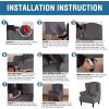 imageHVERSAILTEX Wingback Chair Covers Velvet Plush Wing Chair Slipcover 1 Piece High Stretch Wing Back Chair Slipcovers Sofa Cover Furniture Cover with Elastic Bottom CamelCharcoal Gray