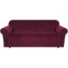 imageHVERSAILTEX Wingback Chair Covers Velvet Plush Wing Chair Slipcover 1 Piece High Stretch Wing Back Chair Slipcovers Sofa Cover Furniture Cover with Elastic Bottom CamelWineBurgundy
