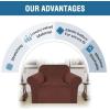 imageHVERSAILTEX Wingback Chair Covers Velvet Plush Wing Chair Slipcover 1 Piece High Stretch Wing Back Chair Slipcovers Sofa Cover Furniture Cover with Elastic Bottom CamelBurnt Brick