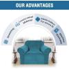 imageHVERSAILTEX Wingback Chair Covers Velvet Plush Wing Chair Slipcover 1 Piece High Stretch Wing Back Chair Slipcovers Sofa Cover Furniture Cover with Elastic Bottom CamelPeacock Blue