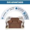 imageHVERSAILTEX Wingback Chair Covers Velvet Plush Wing Chair Slipcover 1 Piece High Stretch Wing Back Chair Slipcovers Sofa Cover Furniture Cover with Elastic Bottom CamelCaramel